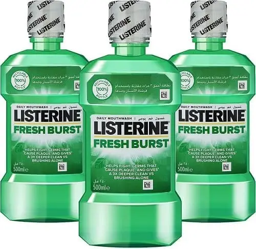 Listerine Fresh Burst Mouthwash, 3-Pack